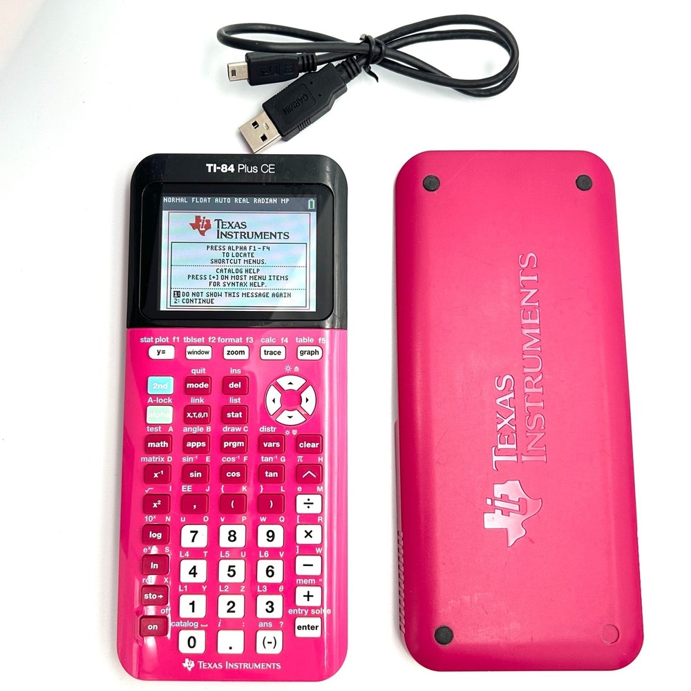 Texas Instruments TI-84 Plus CE Graphing Calculator w/ Charger Pink ACT SAT Math